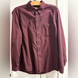 L.L. Bean Men's Button-Down Shirt in Deep Burgundy